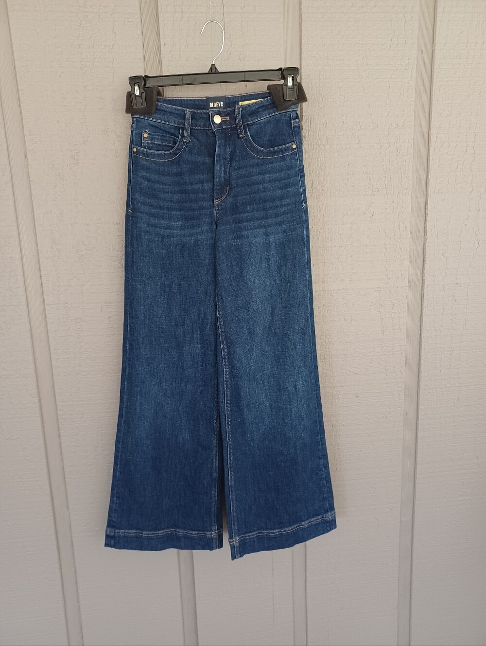 Anthropologie Maeve The Jada Wide Leg Jeans Size 25 Preppy High Rise Stretch